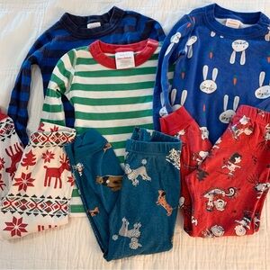 Hanna Andersson Peanuts Dog Bunny Long Sleeve Pajama Bundle Lot 90cm US 3